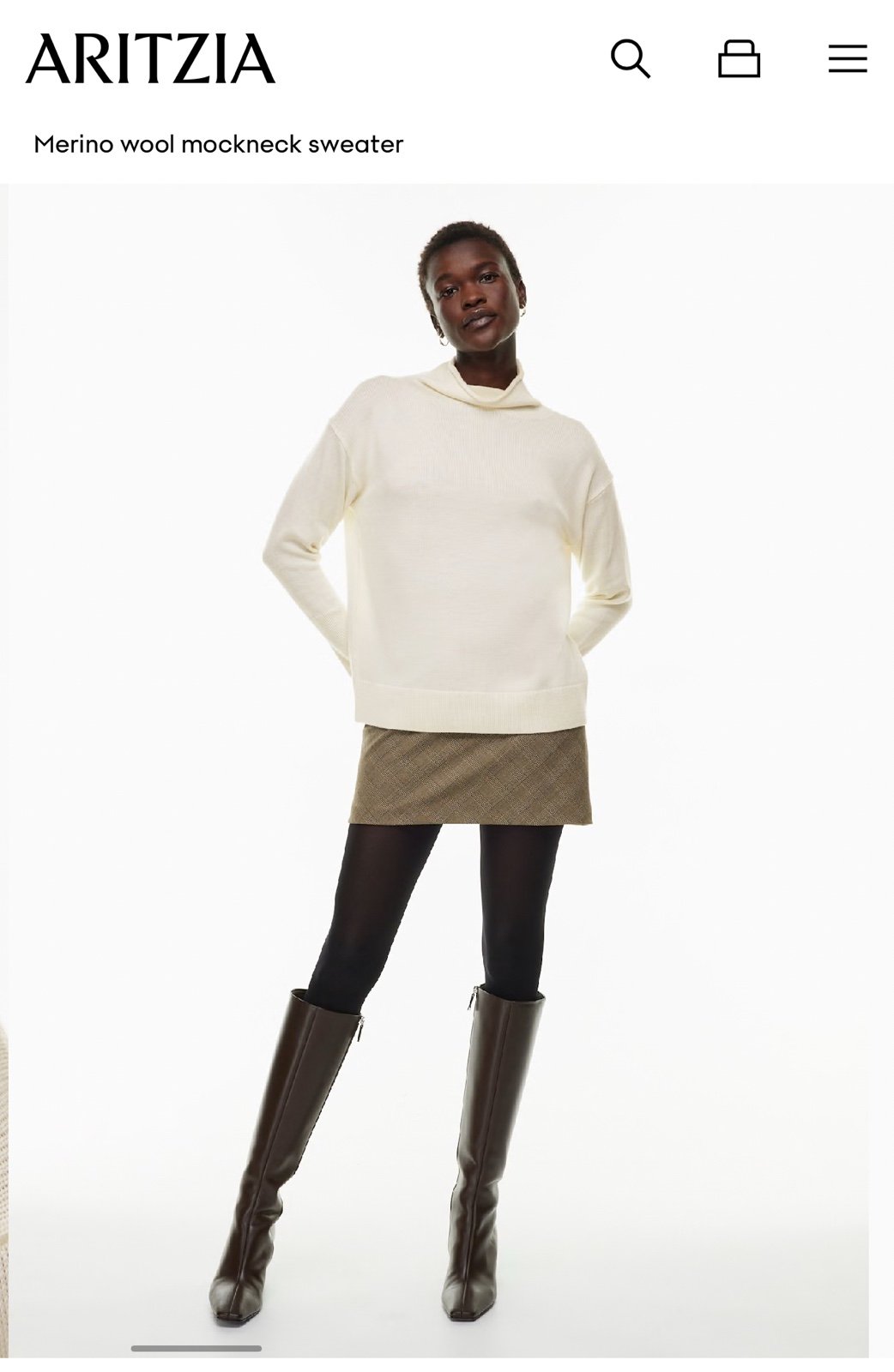 NWOT Wilfred Aritzia Cyprie Sweater Light Birch Size S