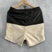 One Teaspoon Genuine Leather Shorts Men XS Black Beige Colorblock