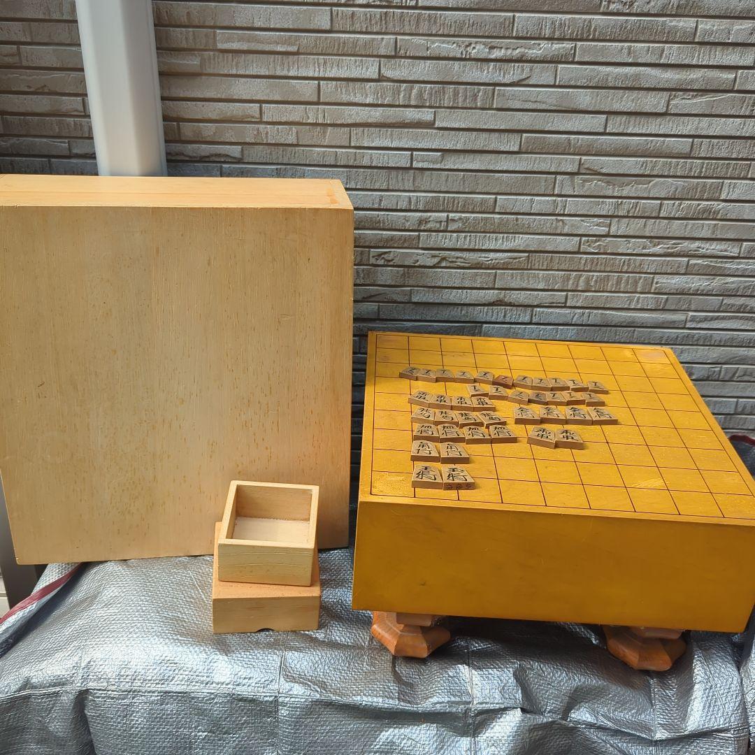 Wooden Shogi Board Set with Center Mark and Cover