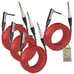 Guitar Cords (4 Pack) Right Angle to Straight-End Instrument Cable Tweed Cloth