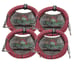 Guitar Cords (4 Pack) Right Angle to Straight-End Instrument Cable Tweed Cloth