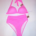 Victoria Secret PINK Swim Bikini Medium Top & Bottom Neon Pink Triangle Push Up