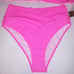 Victoria Secret PINK Swim Bikini Medium Top & Bottom Neon Pink Triangle Push Up