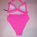 Victoria Secret PINK Swim Bikini Medium Top & Bottom Neon Pink Triangle Push Up