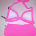 Victoria Secret PINK Swim Bikini Medium Top & Bottom Neon Pink Triangle Push Up