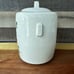 McCoy Red Floral Cookie Jar Hand Painted Pottery -paint Wear