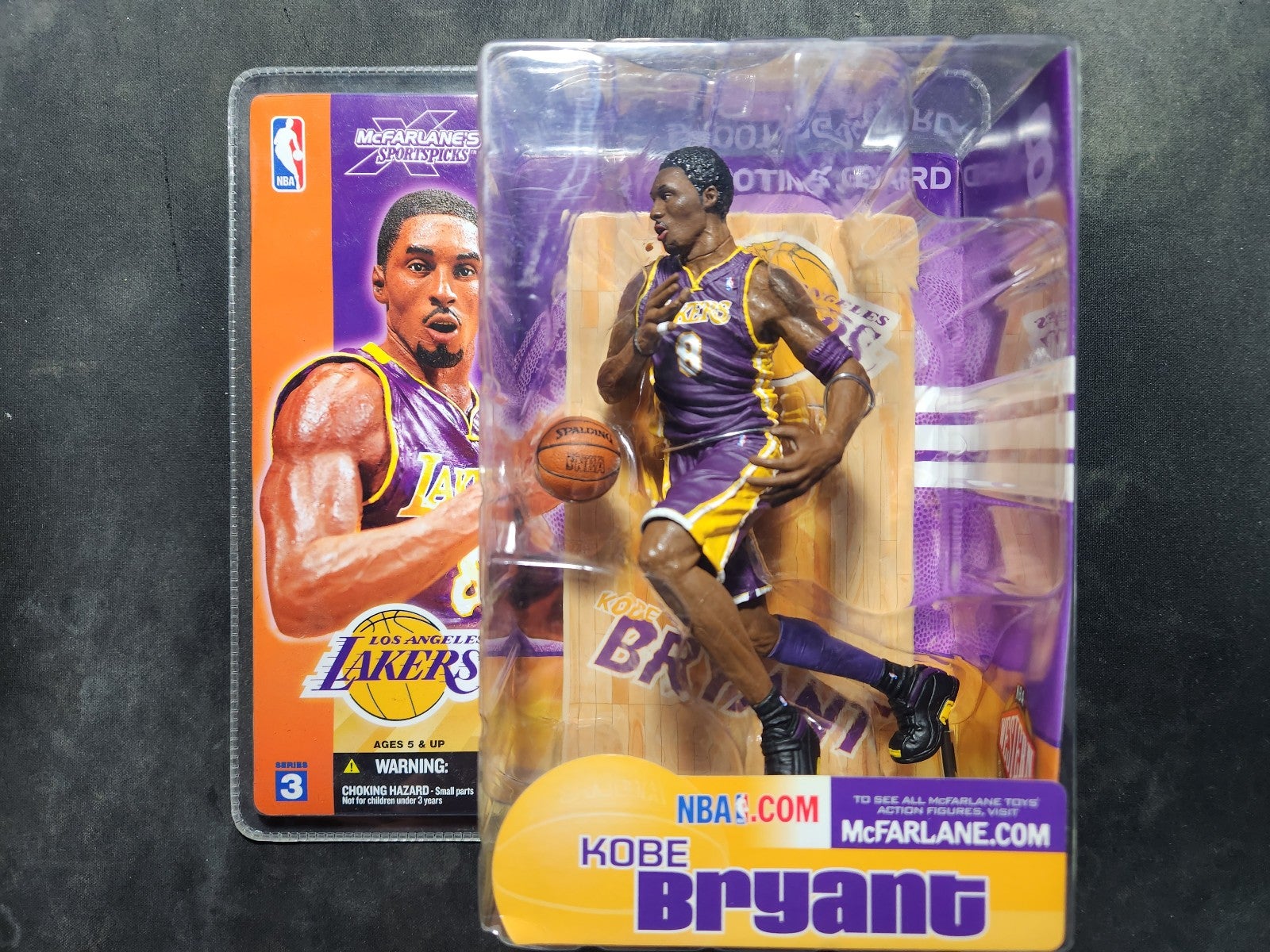 NBA McFarlane Series 3 Lakers KOBE BRYANT PURPLE Jersey NEW