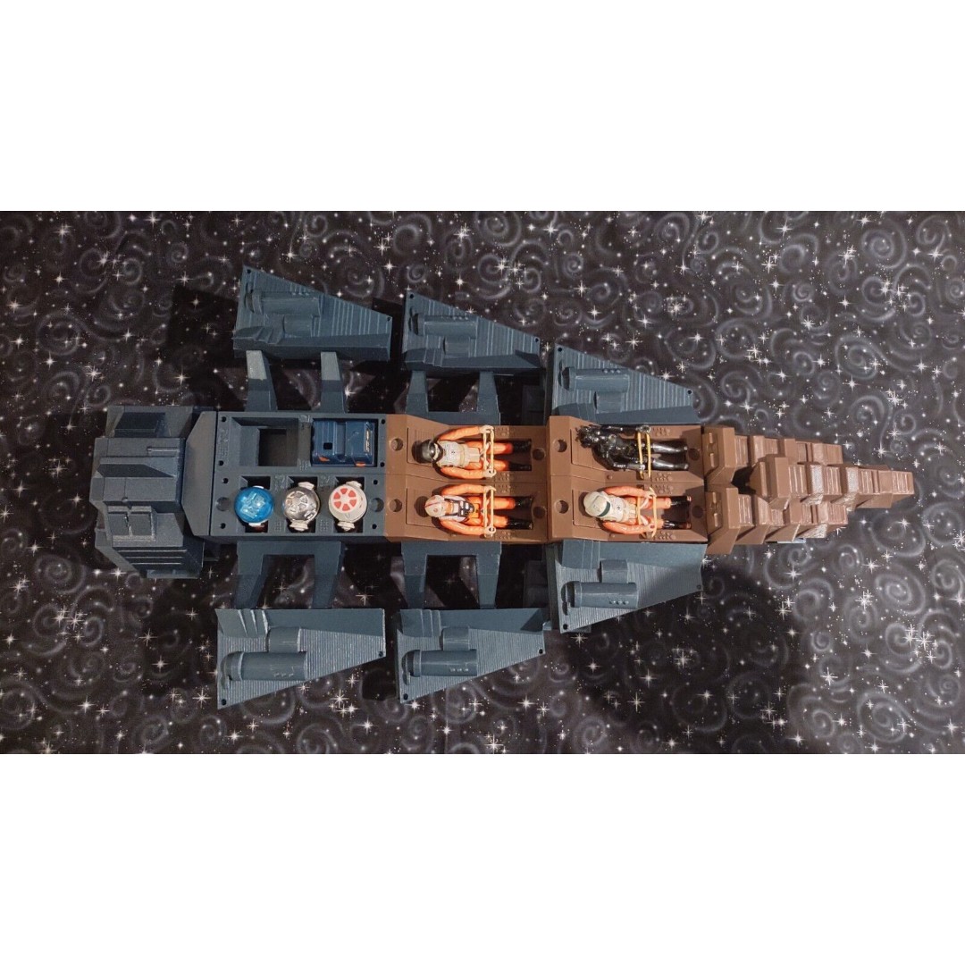 3D Printed Modular Spaceship Alpha-9 for 3.75 in Action Figures Ship Space Alien
