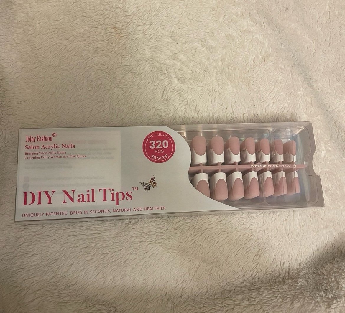 Jofay Fashion French Tip Acrylic Nails 320 pieces