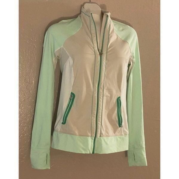 Lululemon Women’s Activewear Fresh Teal White Beach Runner Jacket Sz 10