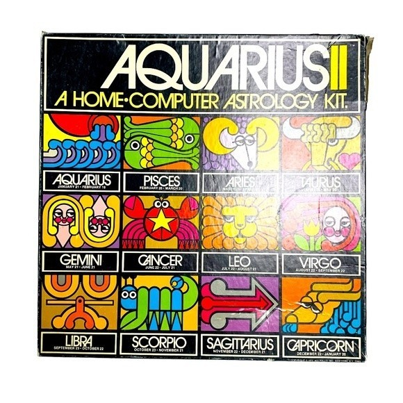 *ULTRA RARE* Vintage Aquarius Horoscope Kitsch Home Computer Astrology Kit 1970s