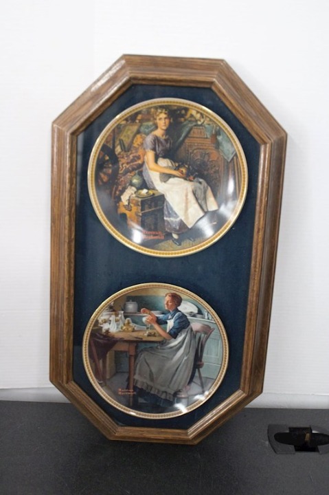 Vintage Ca. 1982,“Framed Norman Rockwell Collectors Plates