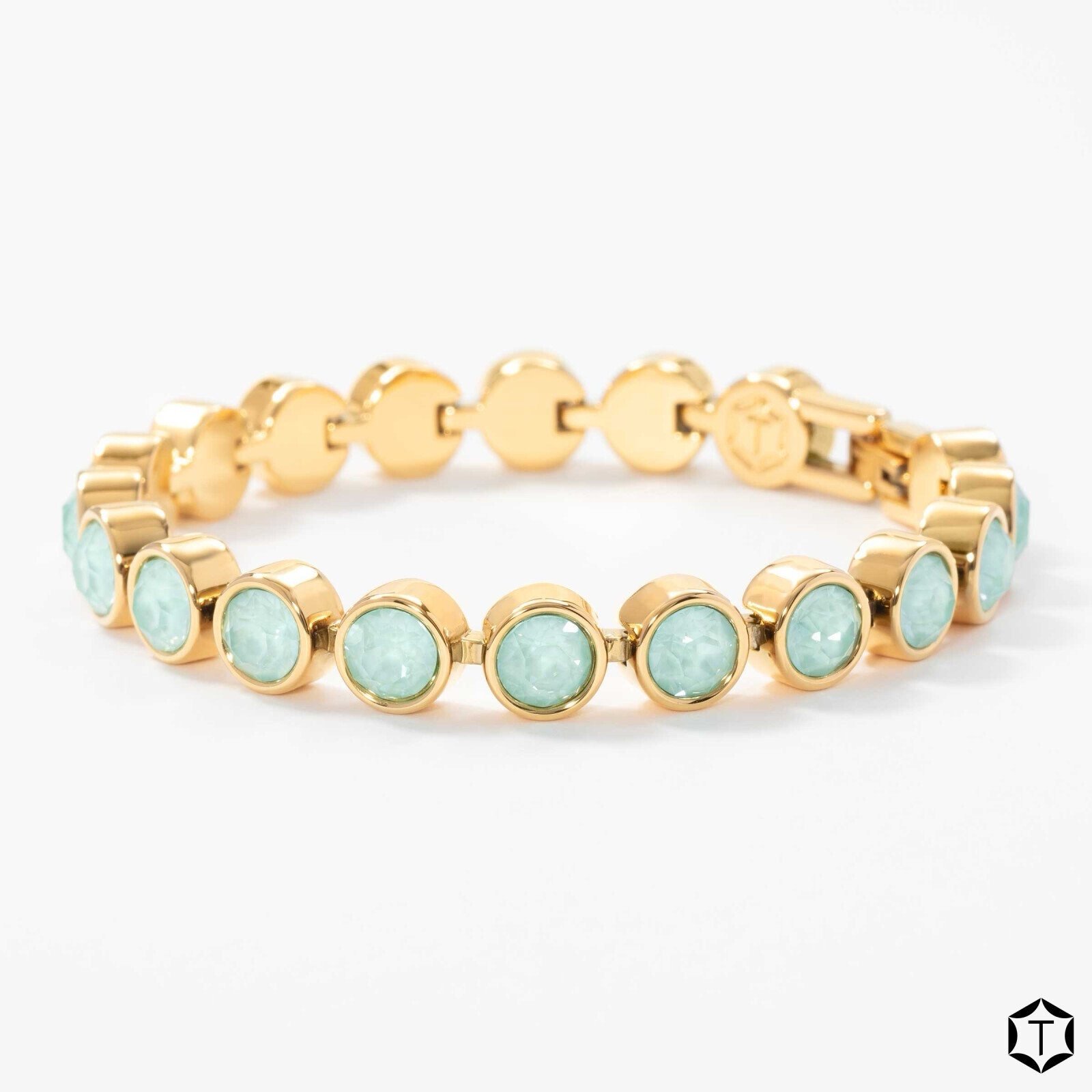 Touchstone Crystal by Swarovski GOLDEN SOFT MINT ice bracelet BNIB