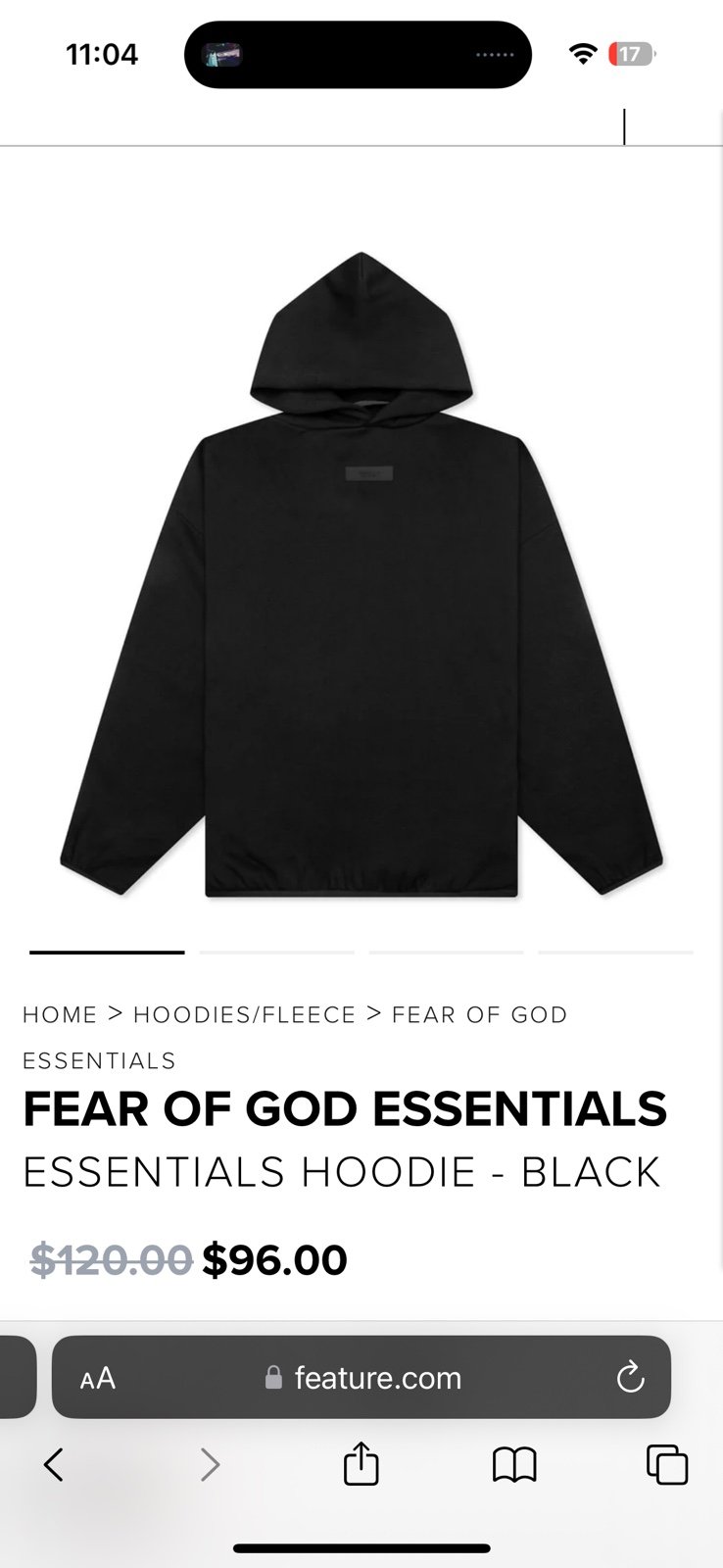 FEAR OF GOD ESSENTIALS RELAXED HOODIE IRON
