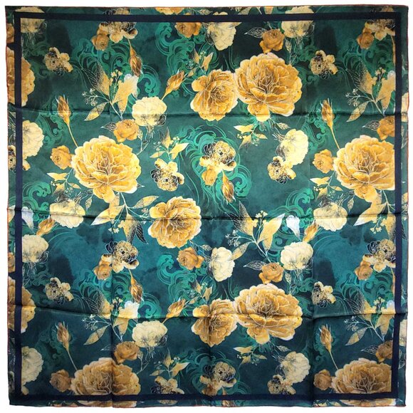 NWT Genuine 100% Mulberry Silk Satin Scarf 41 x41 Large Square Shawl 5921