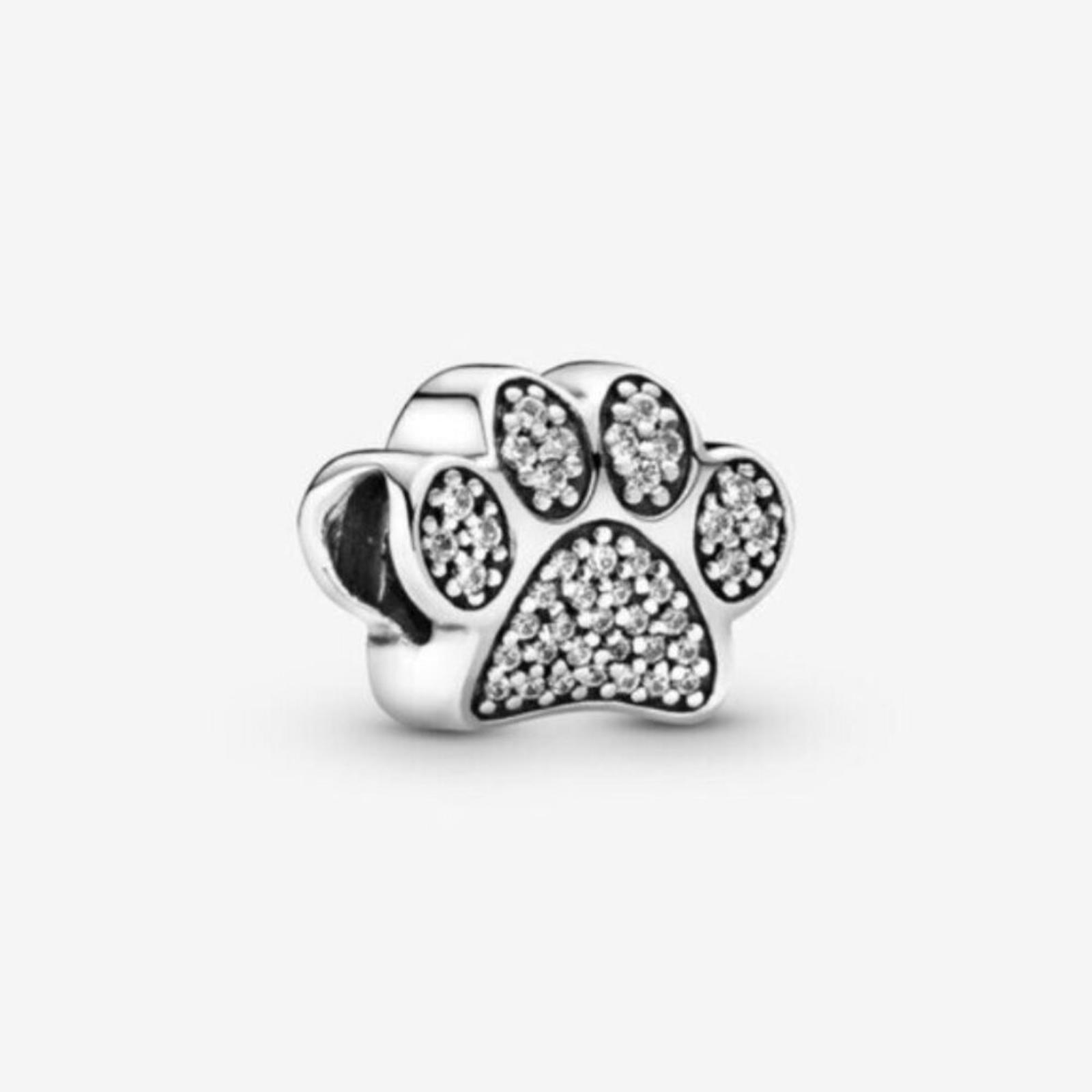 Pandora Dog Paw Print Charm with Clear
