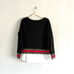 Stella and dot 2 in 1 pullover black striped sweatshirt varsity sweater Size M