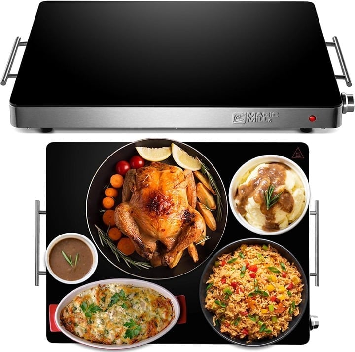 Magic Mill Extra Large Food Warmer for Parties | Electric Server Warming Tray,