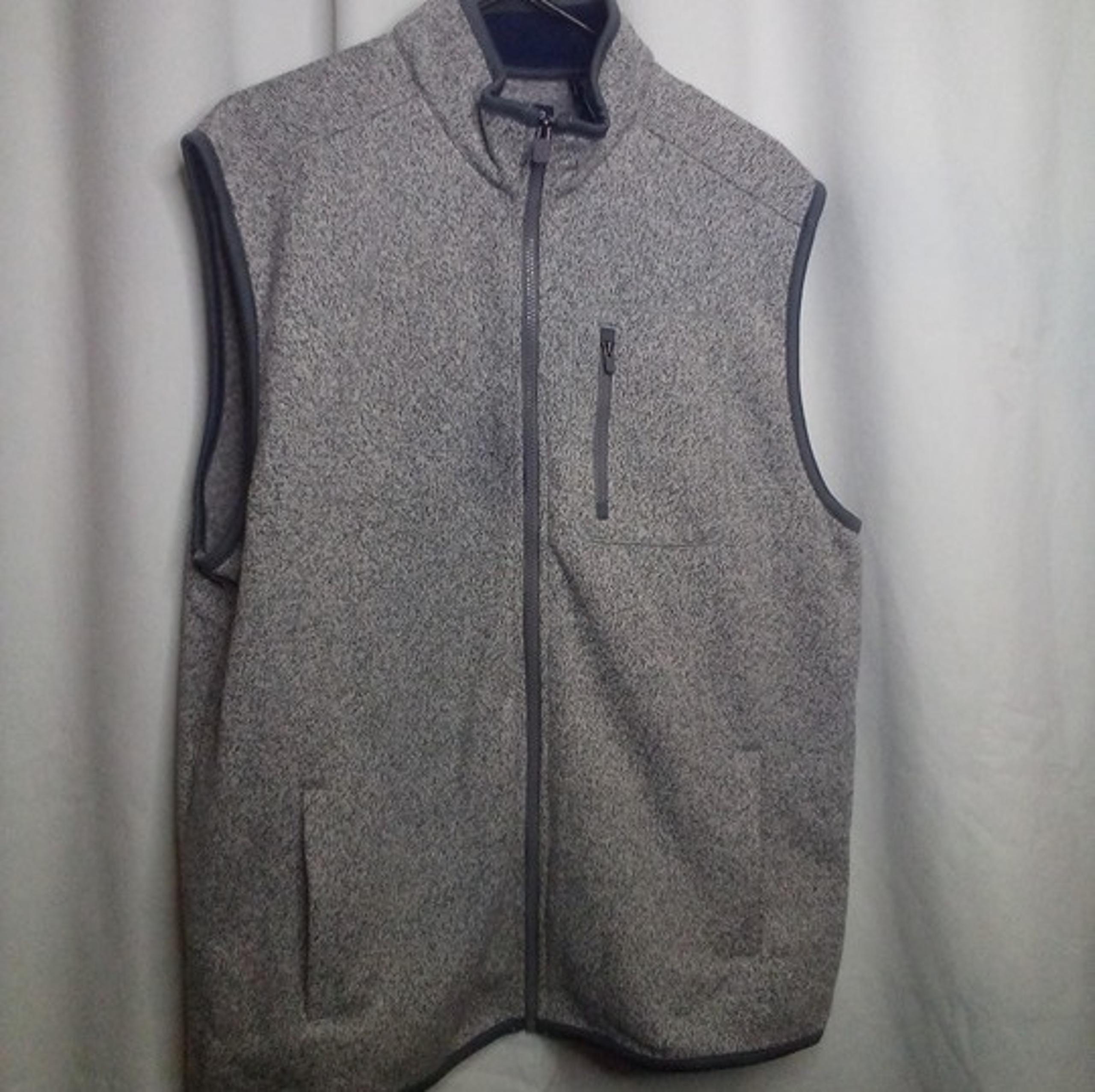 Chaps Vest XL Men Sleeveless Full Zip Pockets Gray