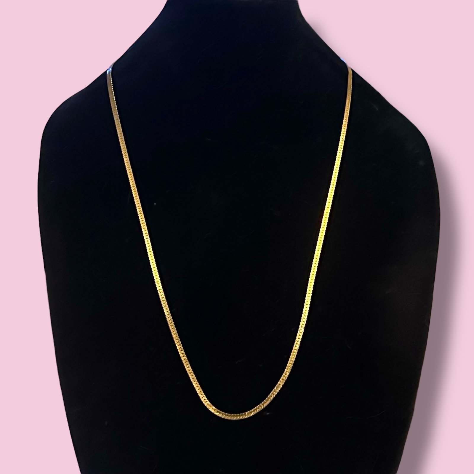 Vintage Monet gold tone thick serpentine chain necklace