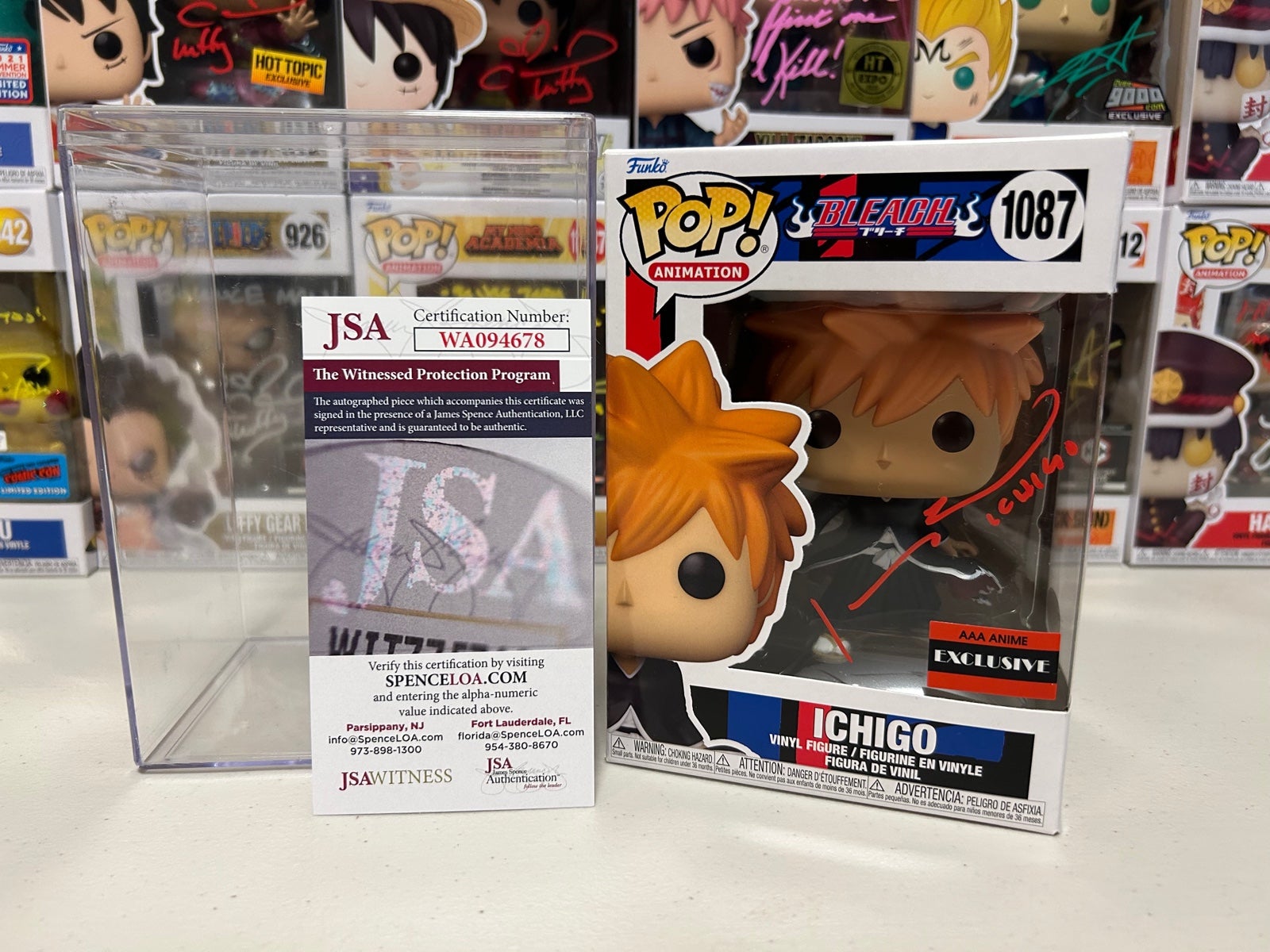Funko pop Bleach Ichigo Autograph with Coa