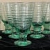 LIBBEY GLASS COMPANY Sirrus Green Spanish Green Water Goblet 7 3/8 USA 1990s