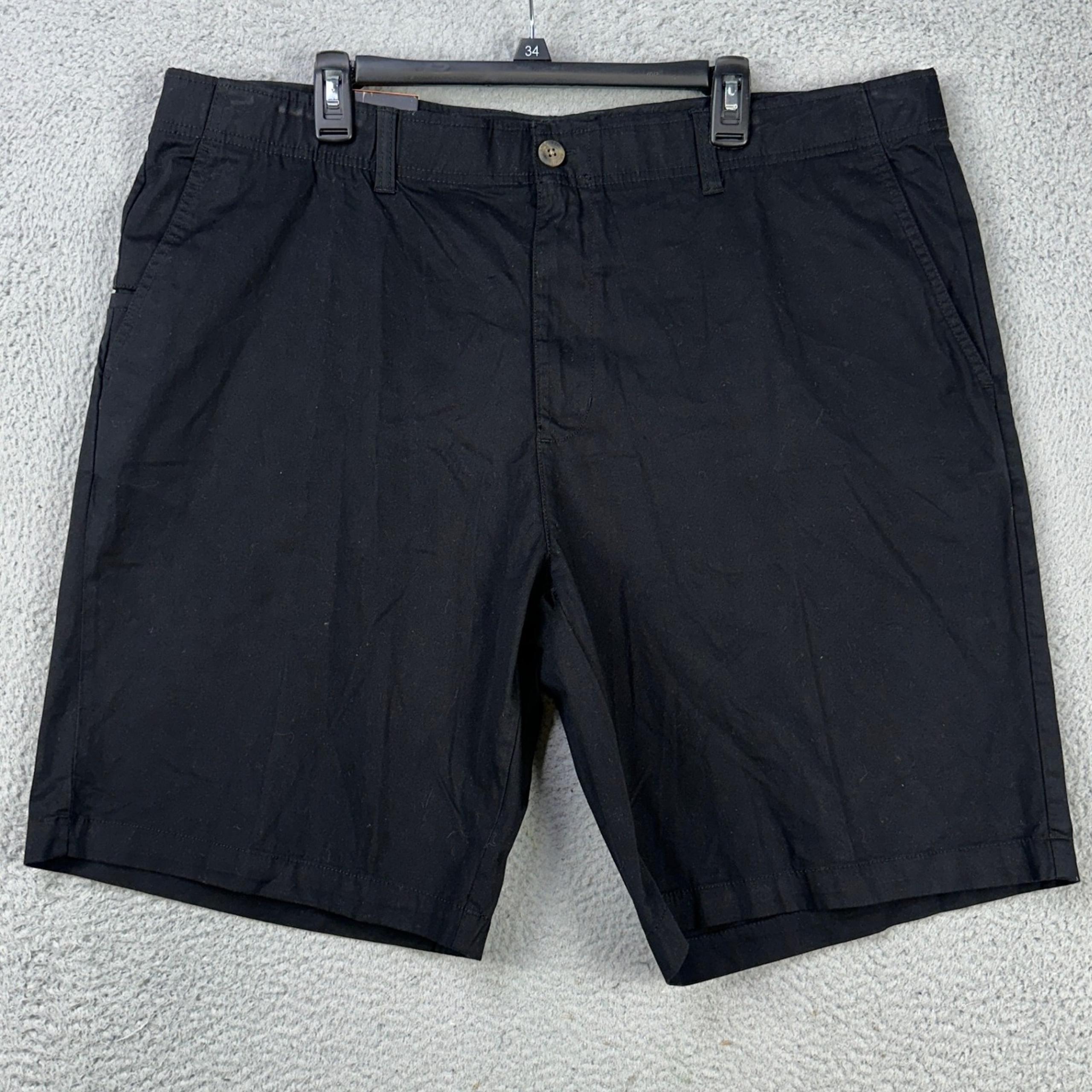 Architect Active Flex Mens Tech Pocket Shorts 42 Black Flat Front Stretch NEW