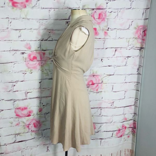 Karen millen NWT sleeveless collared shops tan dress