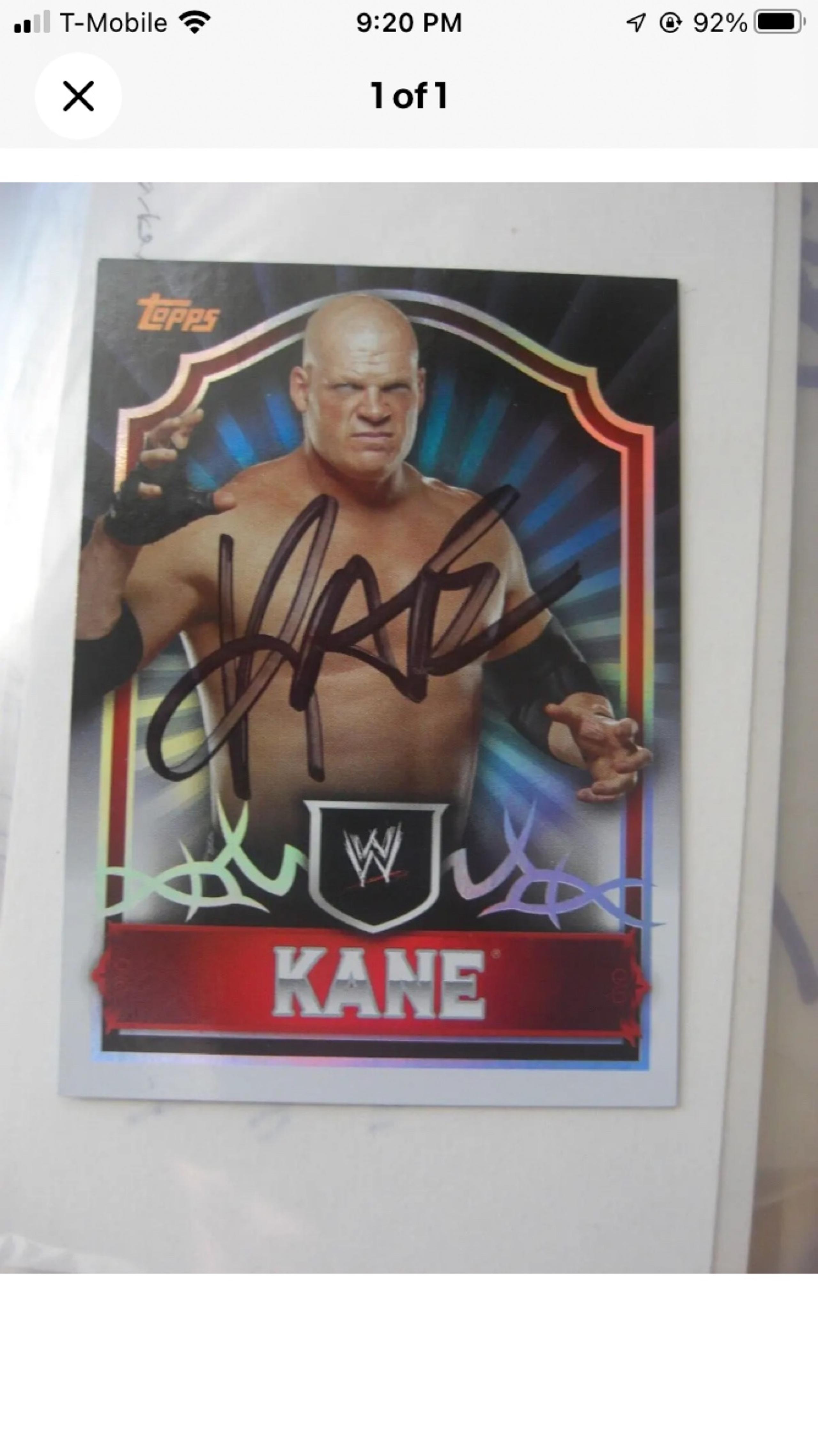 2011 Topps Classic wwe Kane Autograph AUTO card