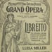 Libretto Metropolitan Grand Opera Louisa Miller Circa 1929 Verdi Cammarano
