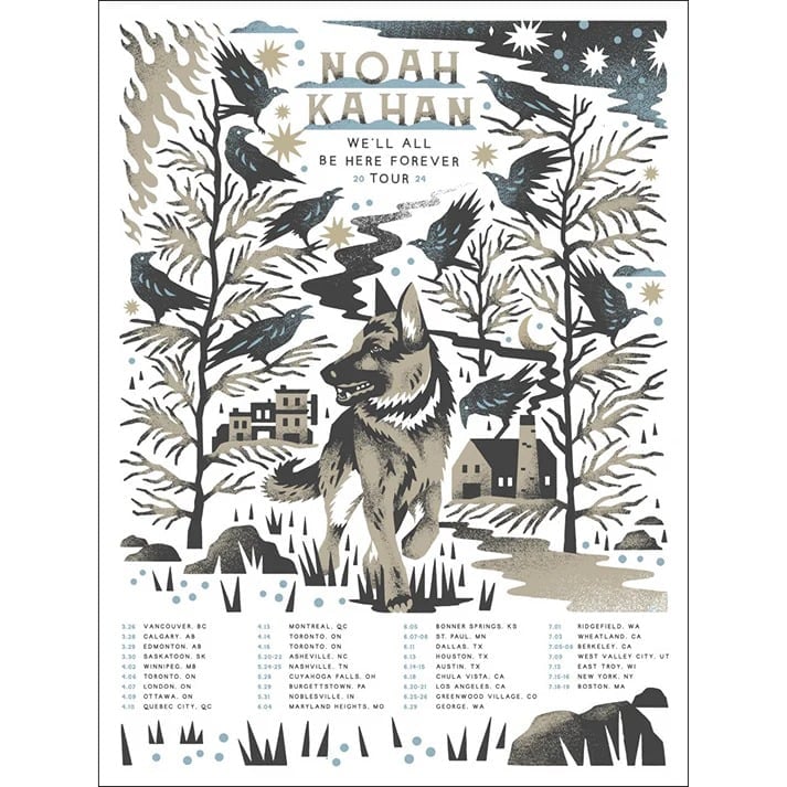 Authentic Noah Kahan Poster North America Tour 2024 Limited Edition Screen Print