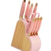 Paris Hilton 10-Piece Heart-Shaped Stainless Steel Knife Block Set, Pink New