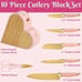 Paris Hilton 10-Piece Heart-Shaped Stainless Steel Knife Block Set, Pink New