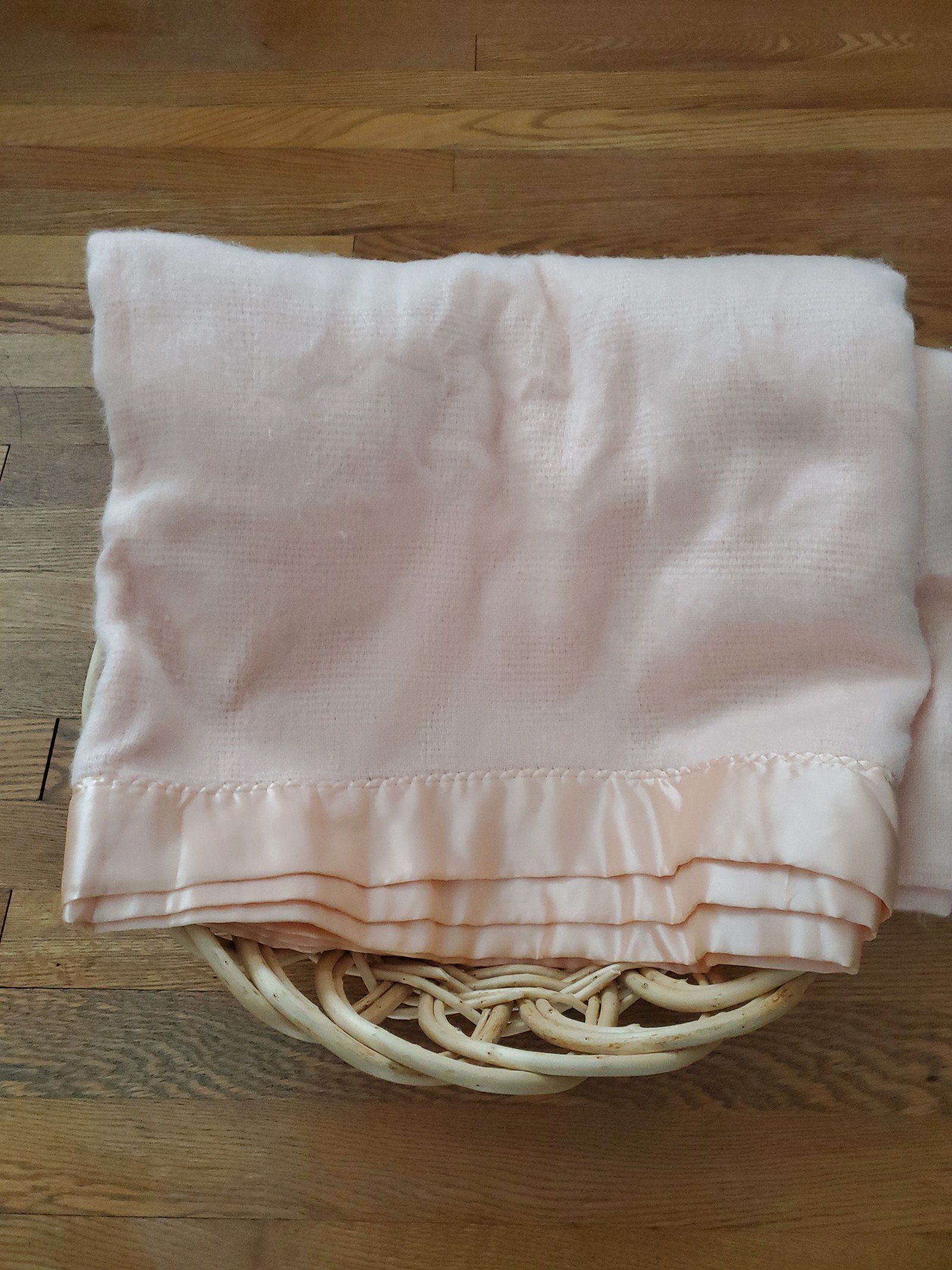 Vintage satin trim blanket NEW old stock