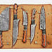 Handmade damascus steel chef set