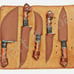 Handmade damascus steel chef set