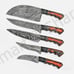 Handmade damascus steel chef set