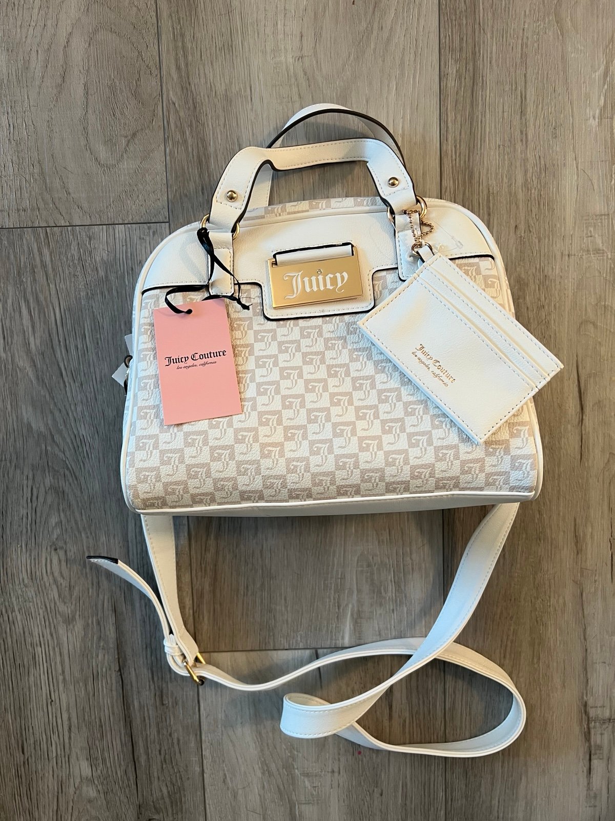 Juicy Couture Miss Juicy Satchel, White/Crystal