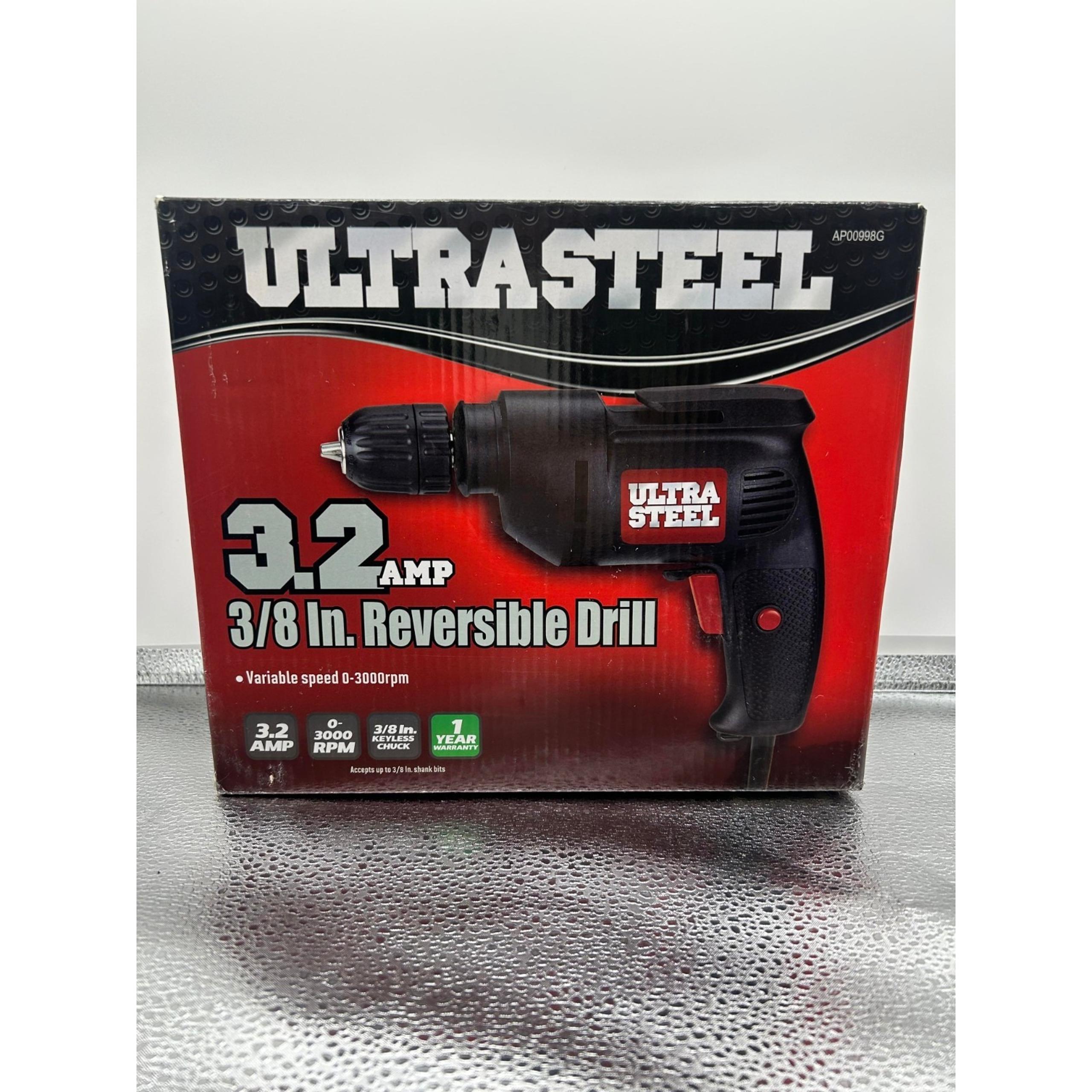 NEW Ultra Steel 3.2A Electric Drill Driver, 3000 RPM AP00998G 3.2 Amps 3/8in