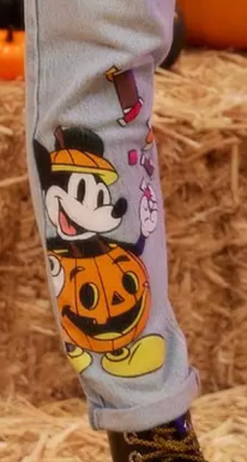 Disney Halloween Candy Corn Chain Mom Jeans