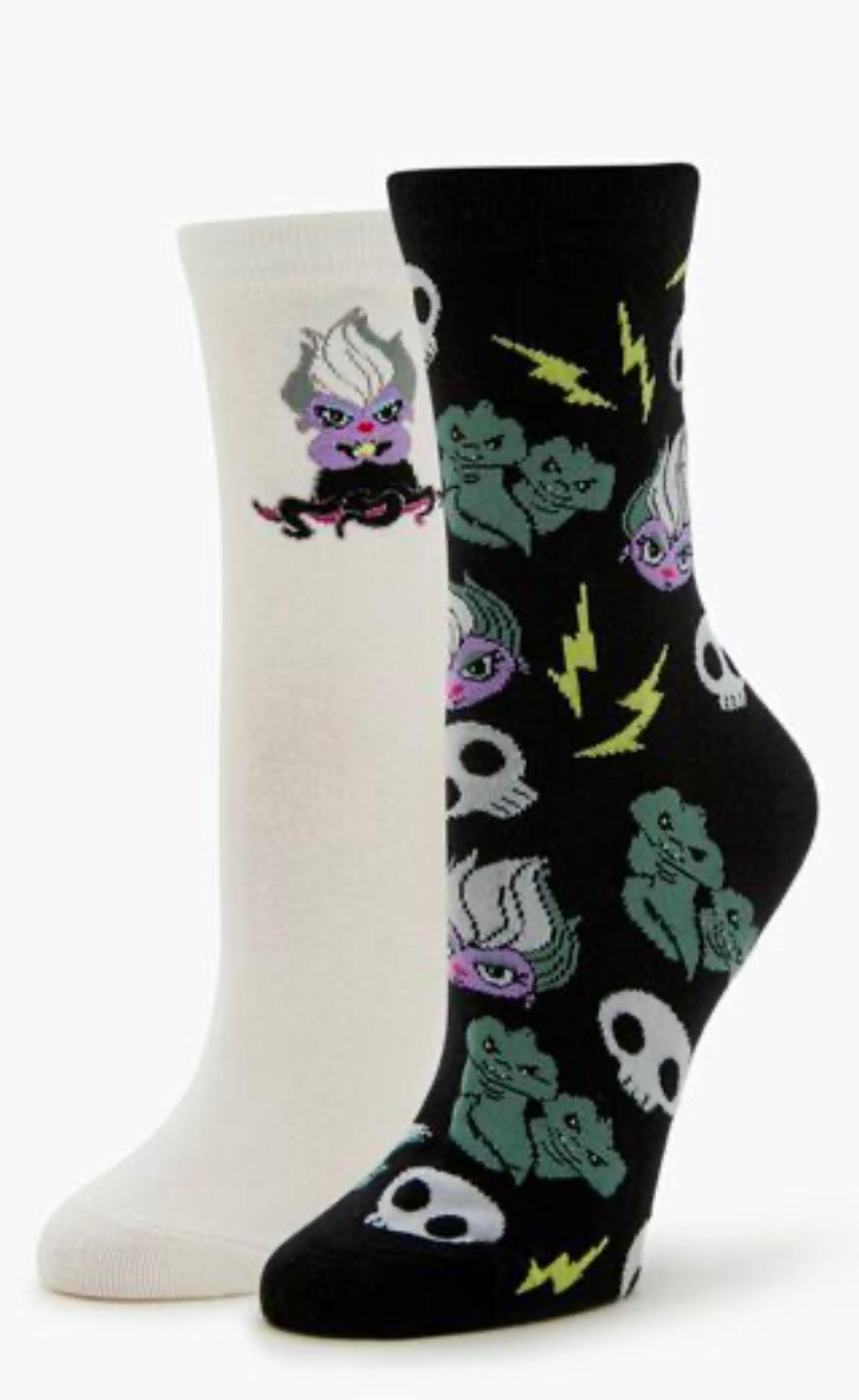 Disney Villains Ursula Crew Socks 2 Pairs The Little Mermaid