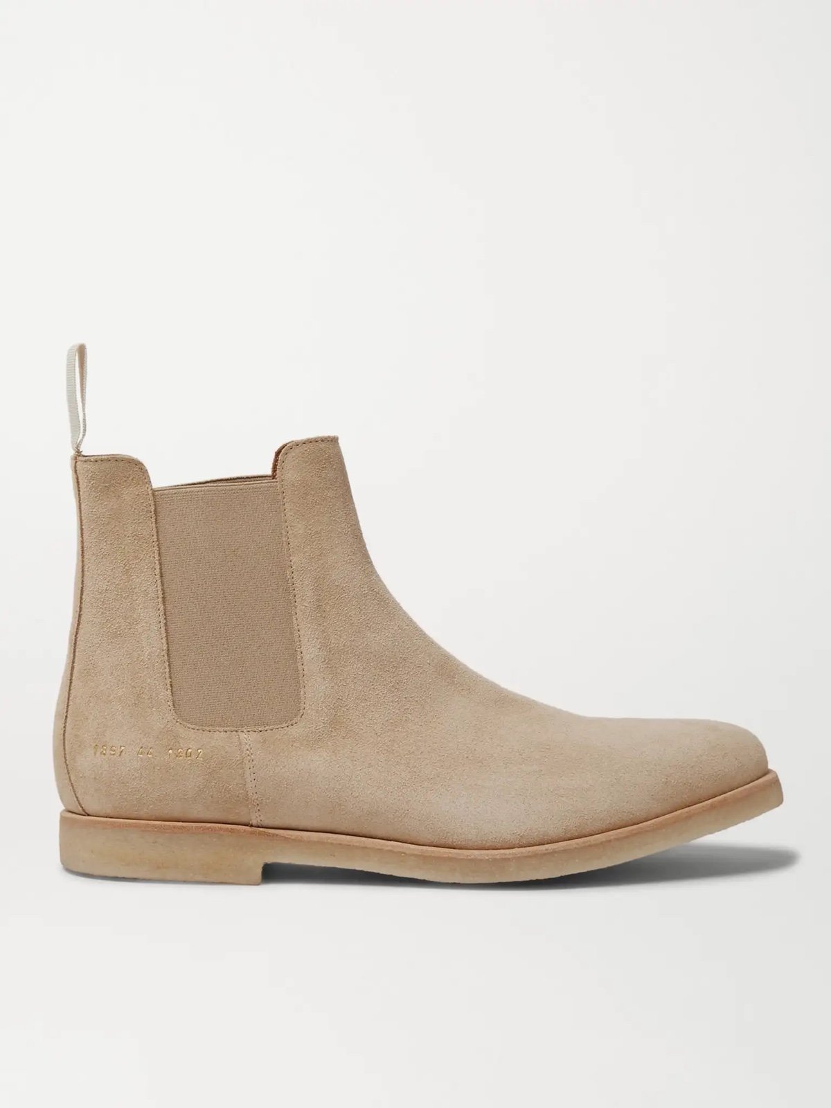 Mens Common Projects Suede Chelsea Boots - Tan Size 10 (MSRP-525) Made In Italy