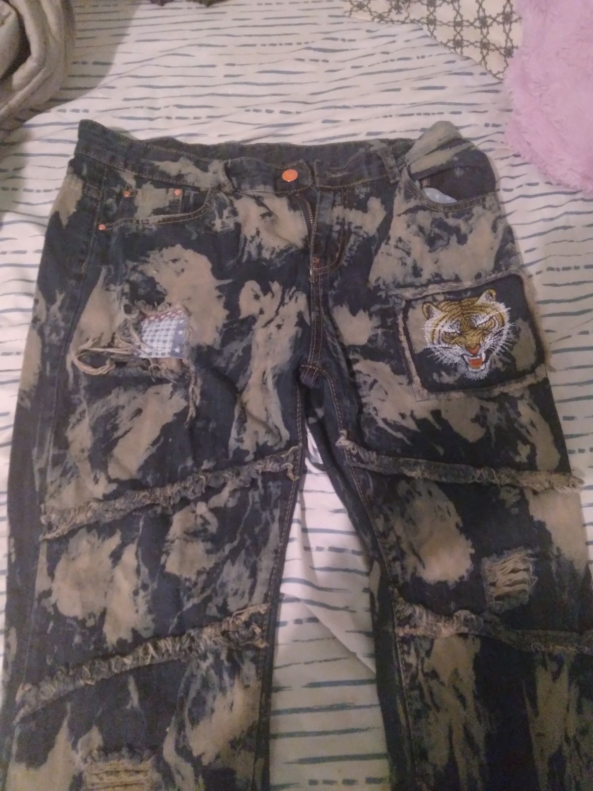 acid wash straight leg jeans