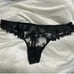 Victoria's Secret VERY SEXY Black Floral Embroidered Thong Panty