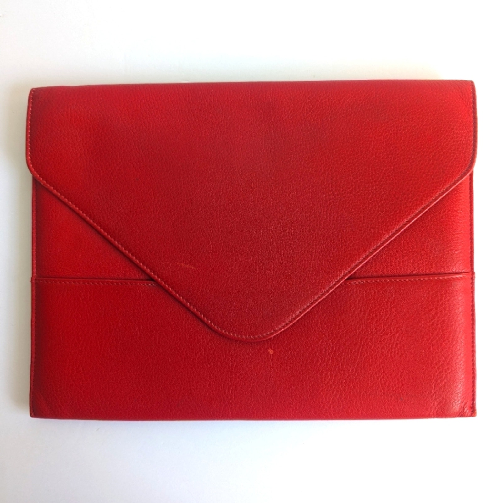 Leatherology Envelope Clutch Red Leather & Suede Interior