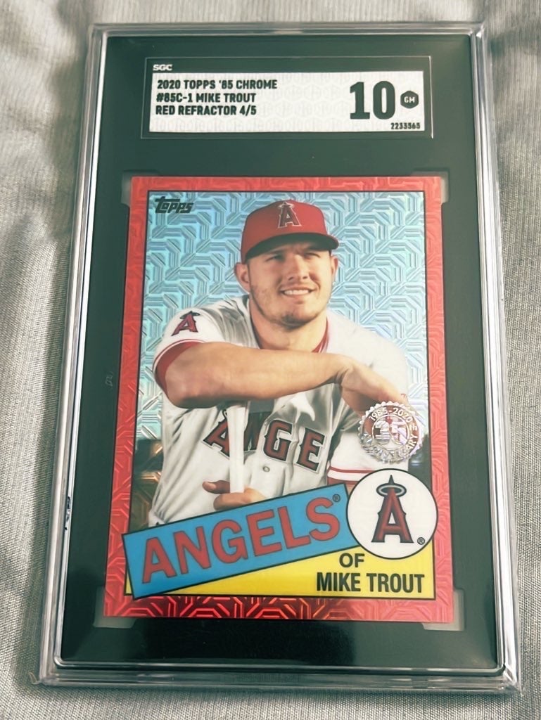 2020 Topps ‘85 Chrome Mike Trout Red Refractor 4/5 - Pop 1!!!