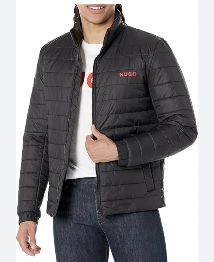 HUGO Men's Black Quilted Jacket, size XXL