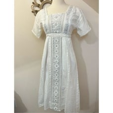 Anthropologie Alene Embroidered Lace Midi Dress White XS/O