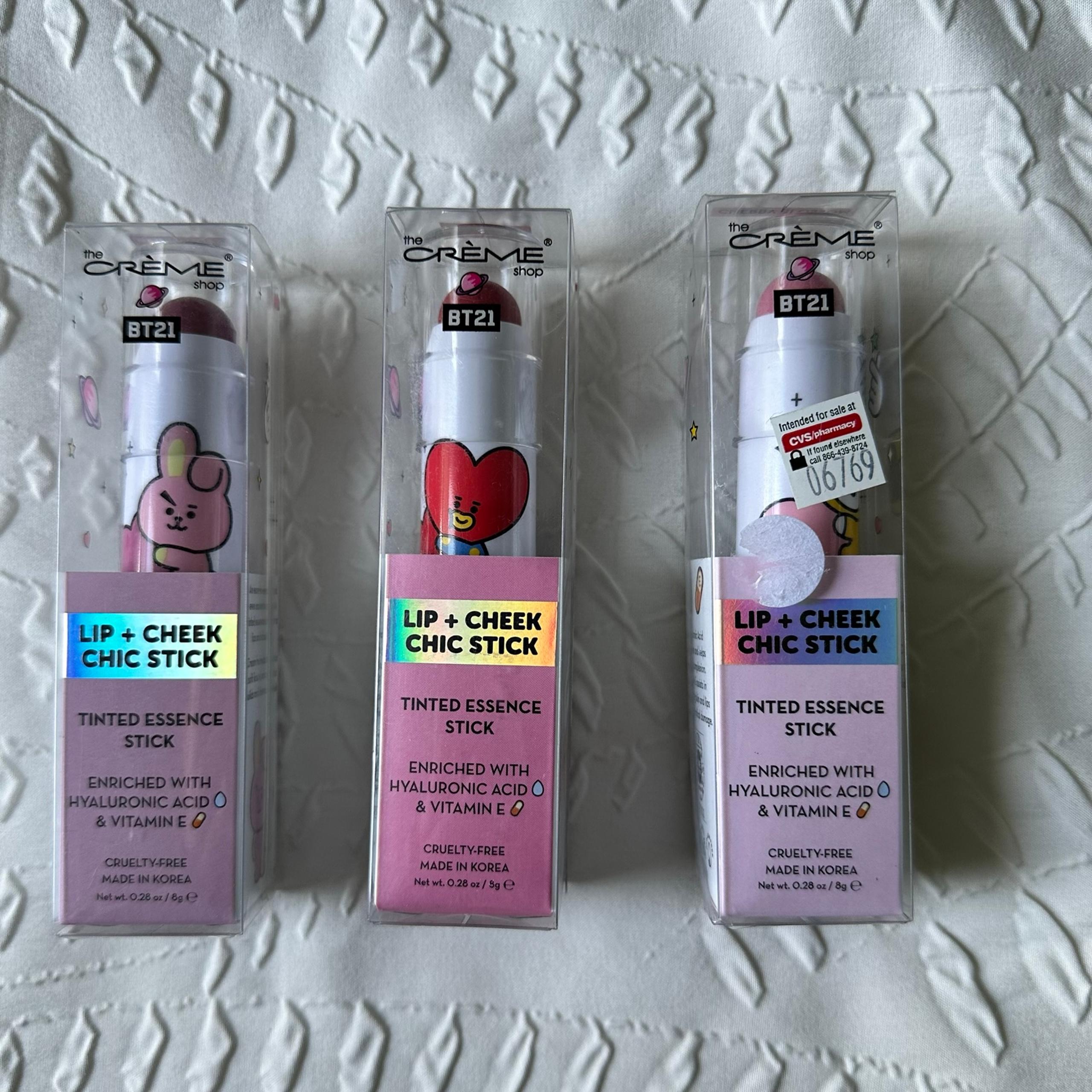 NEW! The Crème Shop BT21 Lip + Cheek Chic Stick Bundle