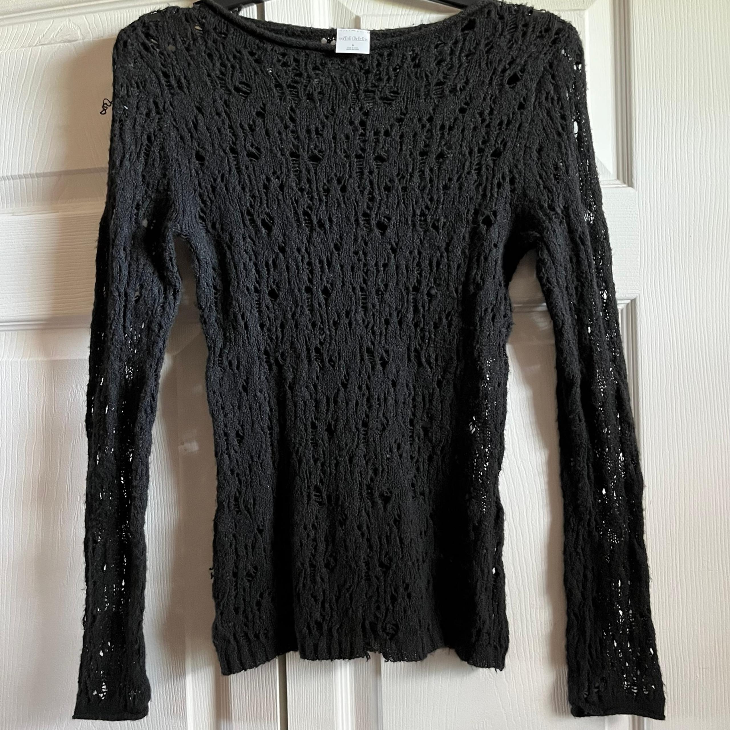 Sheer Faux Distressed Knit Top